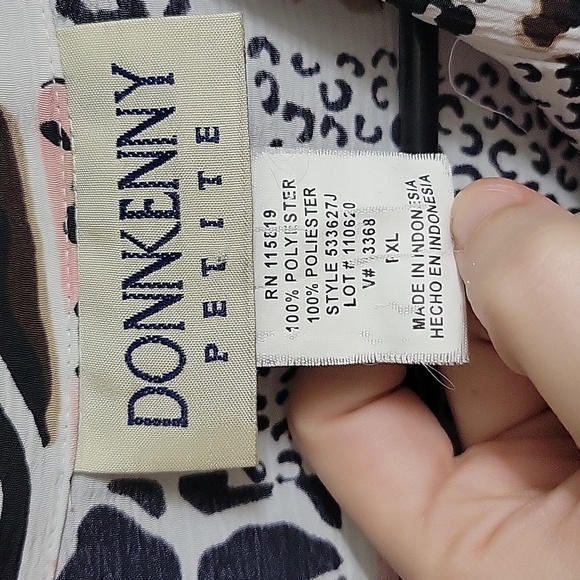 Donn Kenny Vintage 70s/80s Animal Print Button Down Short Sleeve Top, XL - Picture 3 of 7